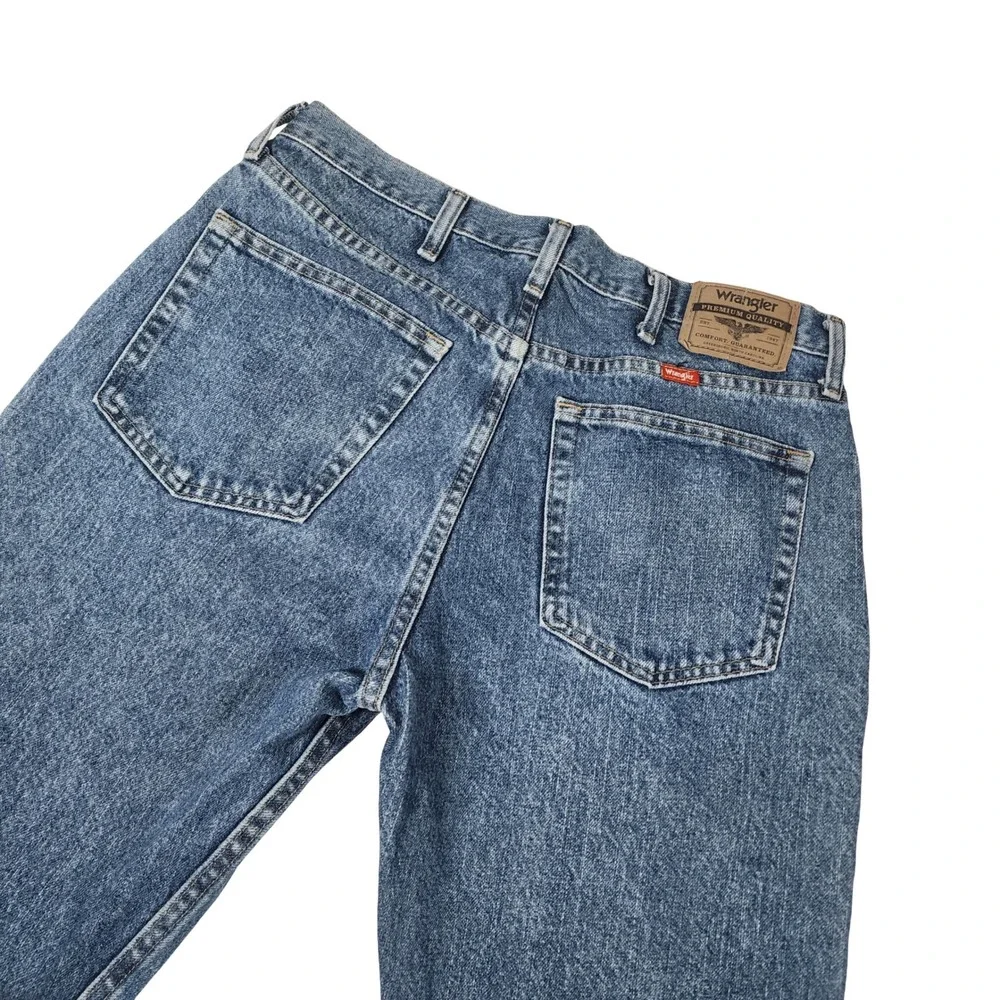 Wrangler Mens Regular Fit Straight Leg Jeans Medium Wash Blue 34x30 96501DS